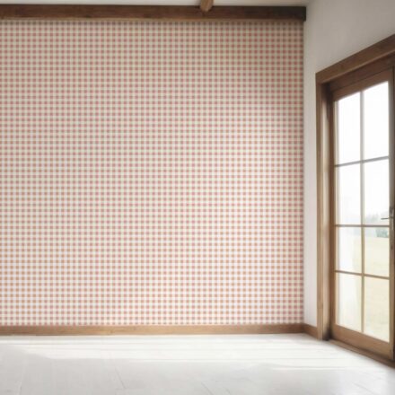 'Amani' Gingham Checkered Wallpaper (Blush Pink) - Image 7