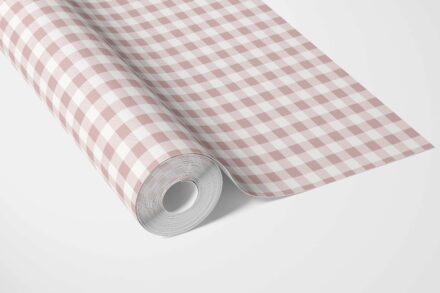 'Lumo' Gingham Checkered Wallpaper (Pink) - Image 3