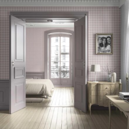 'Lumo' Gingham Checkered Wallpaper (Pink) - Image 4