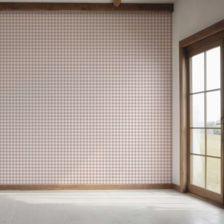 'Lumo' Gingham Checkered Wallpaper (Pink) - Image 7