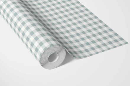 'Sugee' Gingham Checkered Wallpaper (Pastel Blue) - Image 3