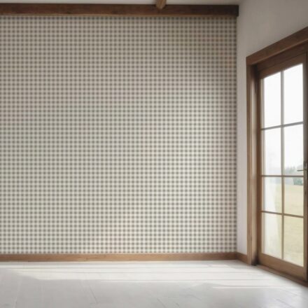 'Zinnia' Neutral Gingham Checkered Wallpaper (Taupe Grey/ Greige) - Image 7