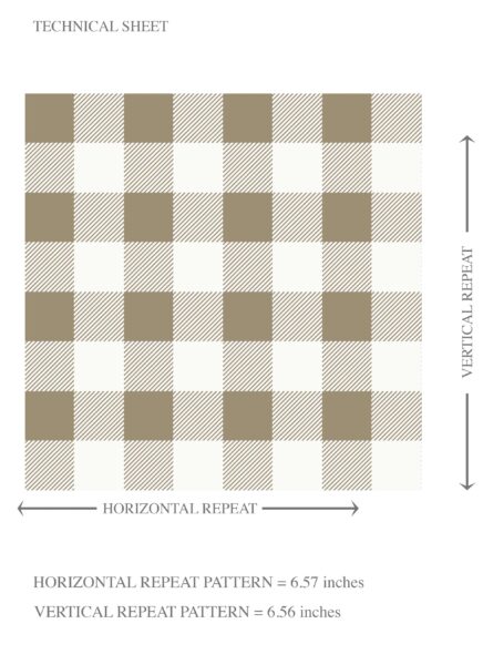 'Smeh' Neutral Gingham Checkered Wallpaper (Brown) - Image 8