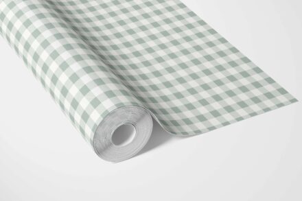 'Soar' Gingham Checkered Wallpaper (Duck Egg Blue) - Image 3