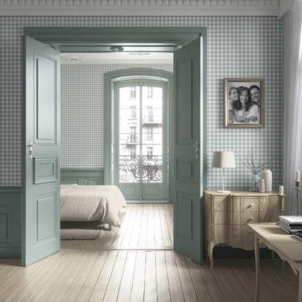 'Soar' Gingham Checkered Wallpaper (Duck Egg Blue) - Image 4