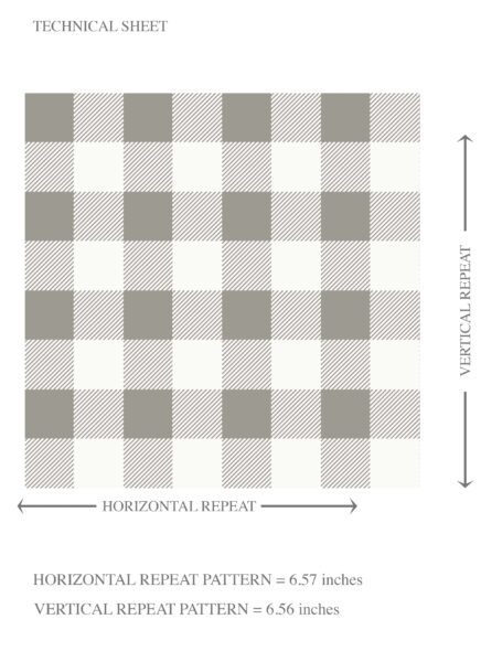 'Bentonite' Neutral Gingham Checkered Wallpaper (Grey) - Image 8