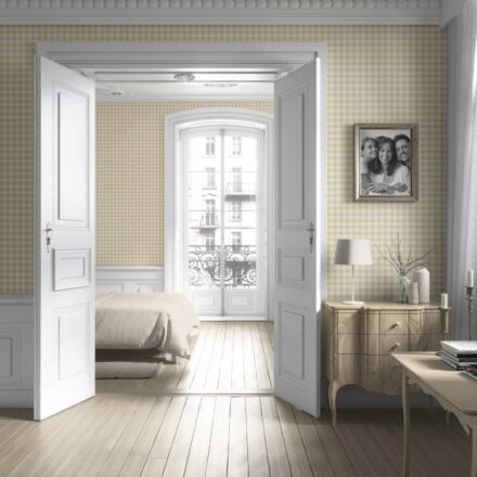 'Abalone' Gingham Checkered Wallpaper (Yellow) - Image 2