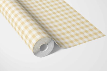 'Abalone' Gingham Checkered Wallpaper (Yellow) - Image 3