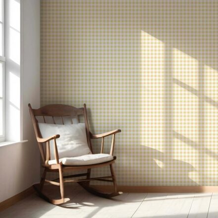 'Abalone' Gingham Checkered Wallpaper (Yellow) - Image 5