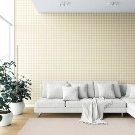 'Abalone' Gingham Checkered Wallpaper (Yellow) - Image 6