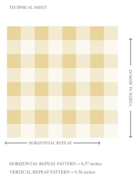 'Abalone' Gingham Checkered Wallpaper (Yellow) - Image 8