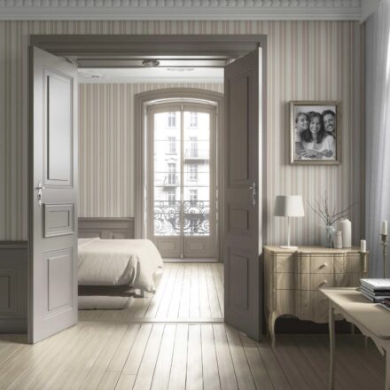 'Finesse' Neutral Geometric Striped Wallpaper (Beige/ Brown/ Warm Grey) - Image 3
