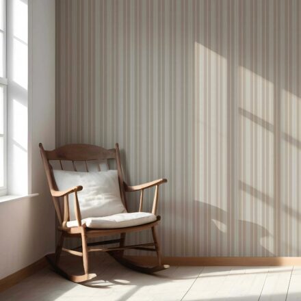 'Finesse' Neutral Geometric Striped Wallpaper (Beige/ Brown/ Warm Grey) - Image 4