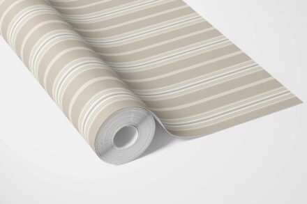 'Finesse' Neutral Geometric Striped Wallpaper (Beige/ Brown/ Warm Grey) - Image 5