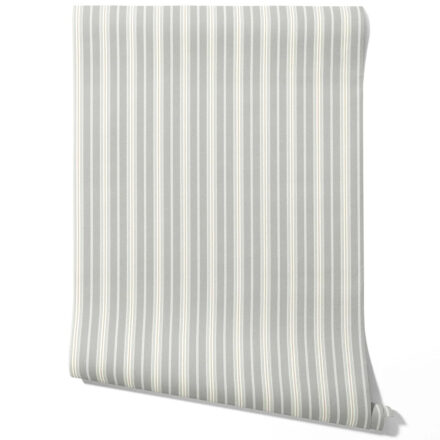 'Patina Rust' Neutral Geometric Striped Wallpaper (Grey)