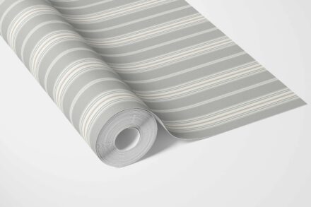 'Patina Rust' Neutral Geometric Striped Wallpaper (Grey) - Image 5