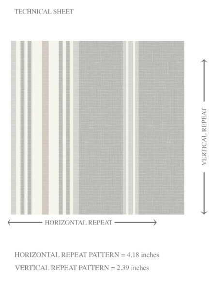 'Patina Rust' Neutral Geometric Striped Wallpaper (Grey) - Image 8