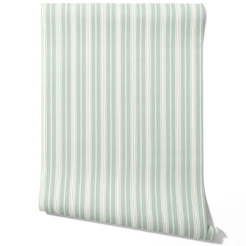 'Romaine' Neutral Geometric Striped Wallpaper (Duck Egg Blue)