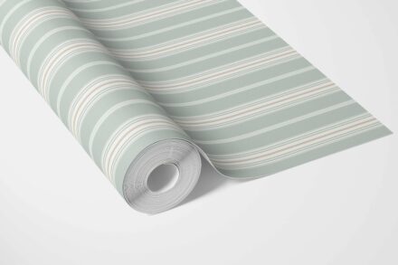 'Romaine' Neutral Geometric Striped Wallpaper (Duck Egg Blue) - Image 5