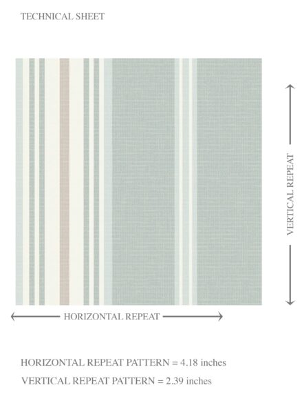 'Romaine' Neutral Geometric Striped Wallpaper (Duck Egg Blue) - Image 8