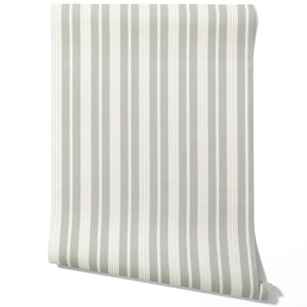 'Antimony' Neutral Geometric Striped Wallpaper (Sage Grey)