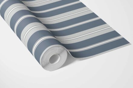 'Burnt Malt' Geometric Striped Wallpaper (Slate Grey/ Blue) - Image 5