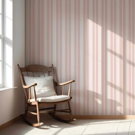 'Mansion Pond' Geometric Striped Wallpaper (Blush Pink) - Image 4