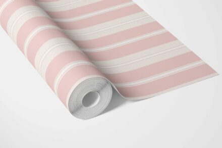 'Mansion Pond' Geometric Striped Wallpaper (Blush Pink) - Image 5