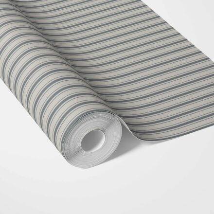 'Berrisford' Neutral Geometric Striped Wallpaper (Slate Grey)