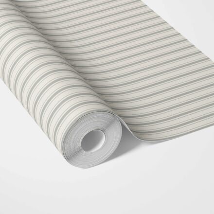 'Frosted' Neutral Geometric Striped Wallpaper (Sage Grey)