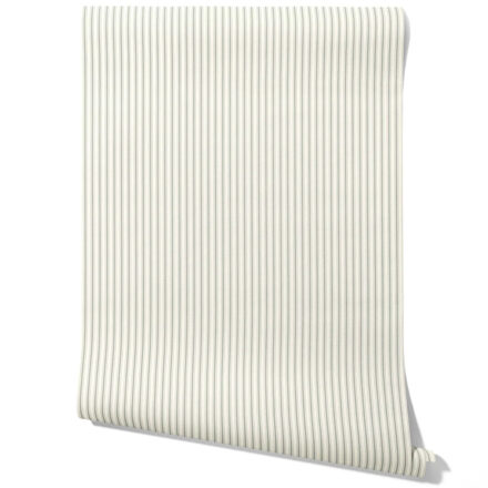 'Frosted' Neutral Geometric Striped Wallpaper (Sage Grey) - Image 2
