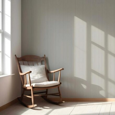 'Frosted' Neutral Geometric Striped Wallpaper (Sage Grey) - Image 5