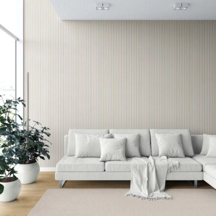 'Sultry' Neutral Geometric Striped Wallpaper (Beige/ Brown/ Warm Grey) - Image 6