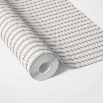 'Pinewood' Neutral Geometric Striped Wallpaper (Light Grey)