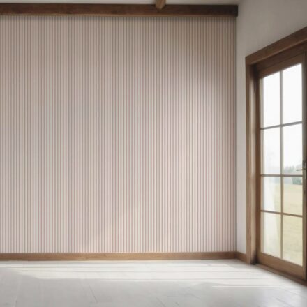 'Bisque' Geometric Striped Wallpaper (Pastel Pink) - Image 7