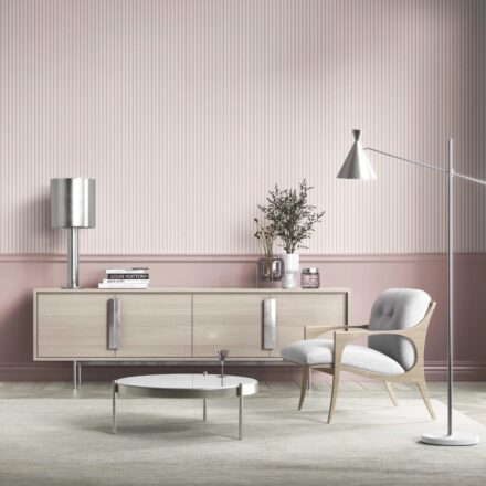 'Jeffer Valley' Geometric Striped Wallpaper (Blush Pink) - Image 3