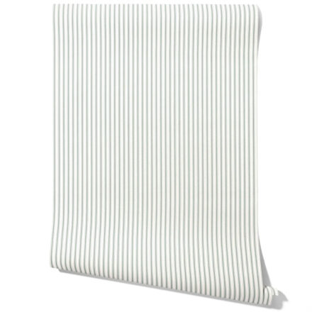 'Pissaro' Neutral Geometric Striped Wallpaper (Green-Grey) - Image 2