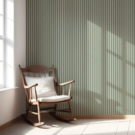 'Karoi' Geometric Striped Wallpaper (Leaf Green) - Image 5