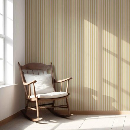 'Baki' Geometric Striped Wallpaper (Ochre Yellow) - Image 5