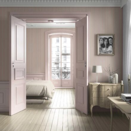 'Itom' Geometric Striped Wallpaper (Soft Pastel Pink) - Image 4