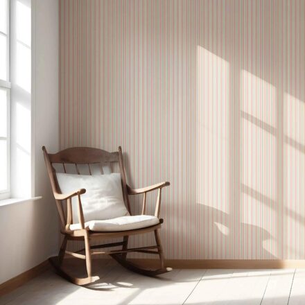 'Itom' Geometric Striped Wallpaper (Soft Pastel Pink) - Image 5