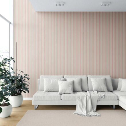 'Itom' Geometric Striped Wallpaper (Soft Pastel Pink) - Image 6