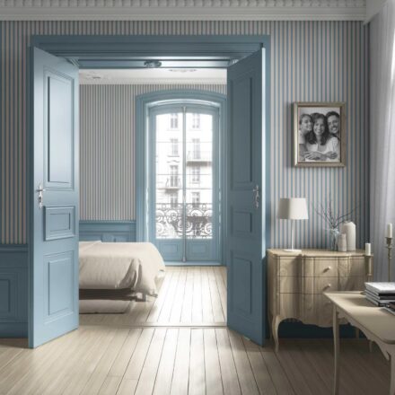 'Adeline' Geometric Striped Wallpaper (Blue) - Image 4