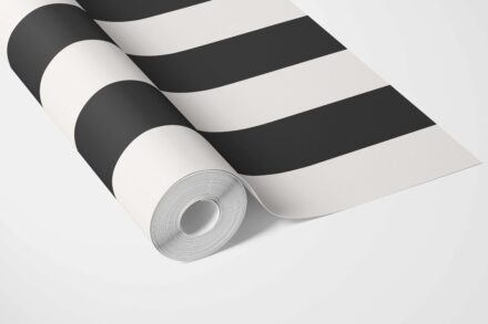 'Tidal Manor' Neutral Geometric Striped Wallpaper (Black/ White) - Image 3