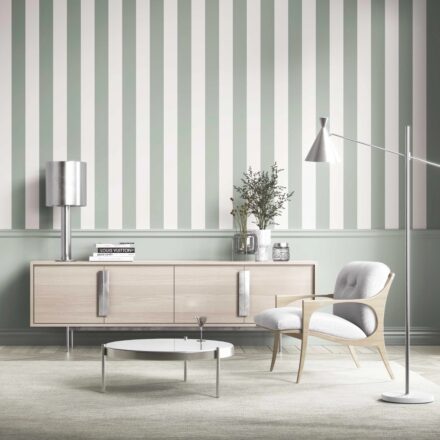 'Ruaha' Geometric Striped Wallpaper (Green) - Image 6