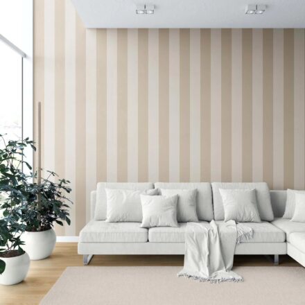 'Areza' Geometric Striped Wallpaper (Wheat Beige/ Cream) - Image 6
