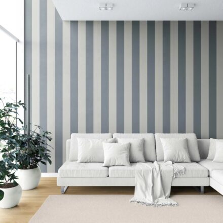 'Condare' Neutral Geometric Striped Wallpaper (Slate Blue/ Grey) - Image 6