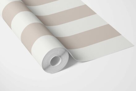 'Asmara' Neutral Geometric Striped Wallpaper (Beige/ Greige/ White) - Image 3