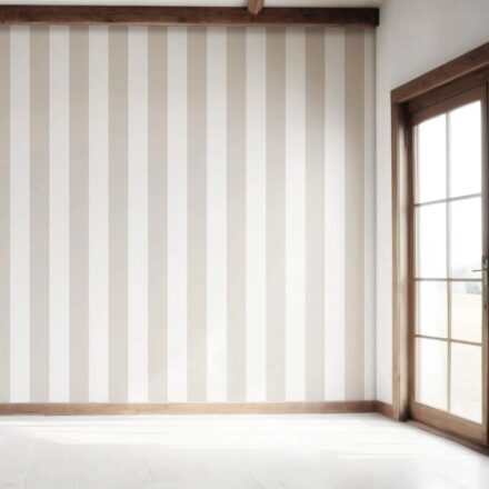 'Asmara' Neutral Geometric Striped Wallpaper (Beige/ Greige/ White) - Image 7