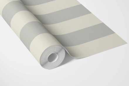 'Sakin' Neutral Geometric Striped Wallpaper (Sage Grey/ Cream) - Image 3